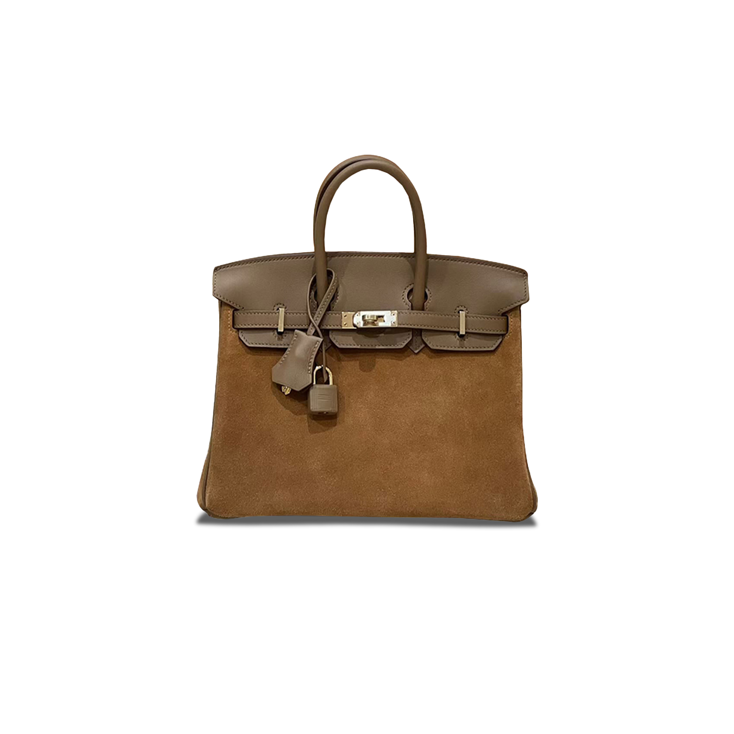 H**mes birkin 25 suede cash color bag 985114892 (25*20*13cm)